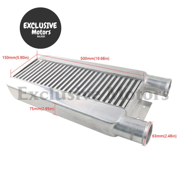 610 Mm X 280 77 Mm. Turbo Intercooler Aluminum Plate Type 2.5’’ Inlet/Outlet