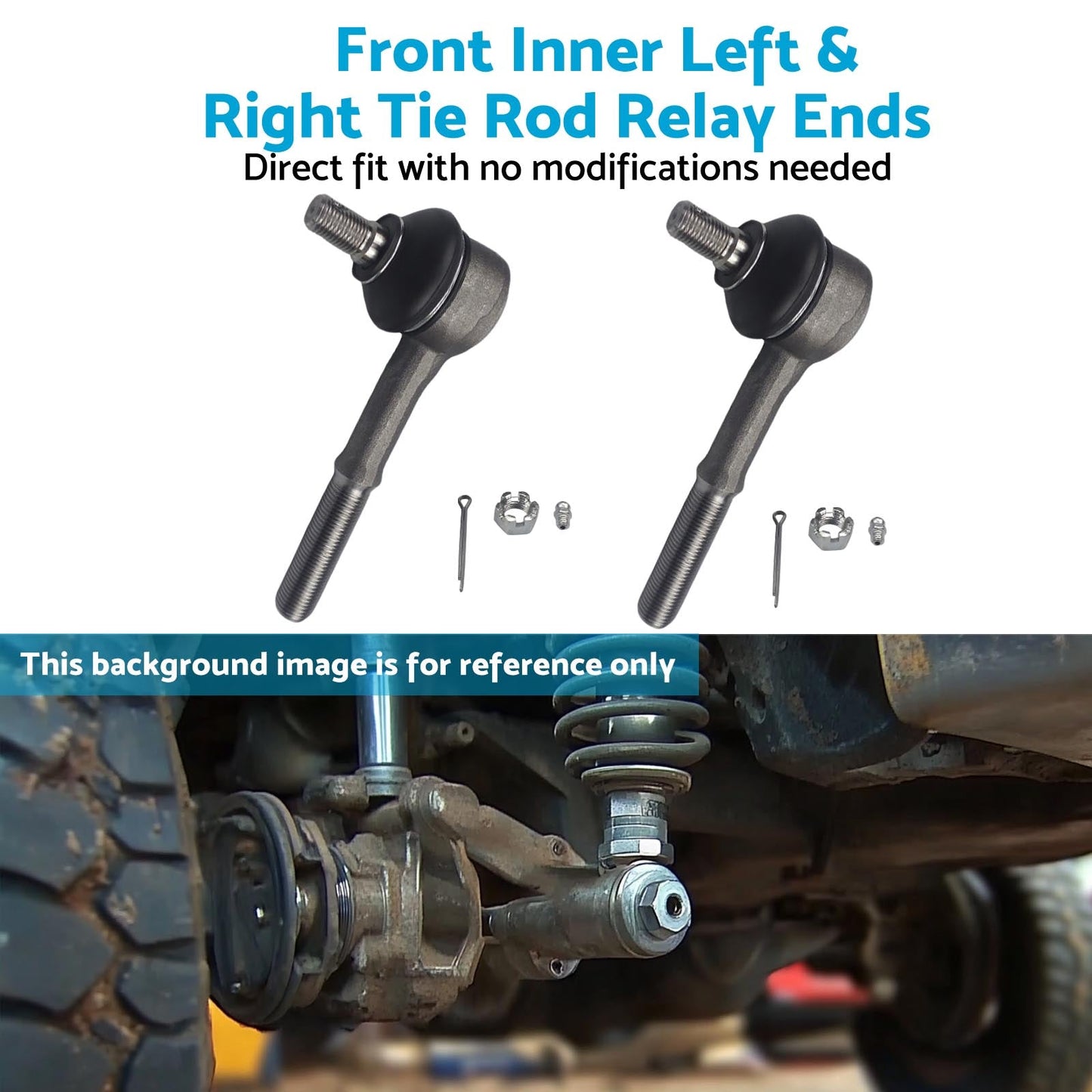Front Inner LH & RH Tie Rod Relay Ends Suitable For Nissan Navara D21 92-97 4X4-3
