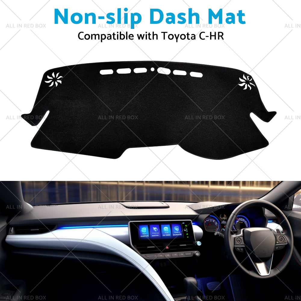 Non Slip Dash Mat Dashboard Cover Suitable For Toyota CHR C-HR 2016-2019 Black-3