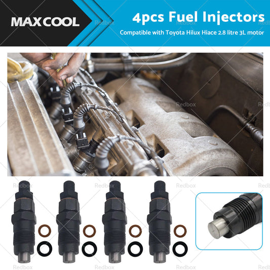 4X Diesel Fuel Injectors Suitable For Toyota Hilux Hiace 2. 8 litre 3L 1989-2000-0