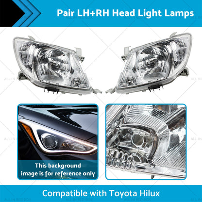 Pair LHRH Head Light Lamps Suitable for Toyota Hilux Ute 2008-2012 2WD 4WD-1