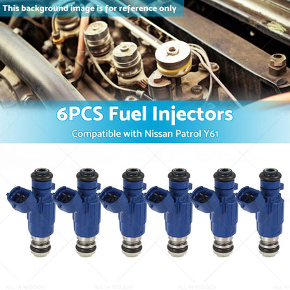 6PCS Fuel Injector Suitable For Nissan Patrol Y61 TB48DE RB25DET 16600-AA500-2