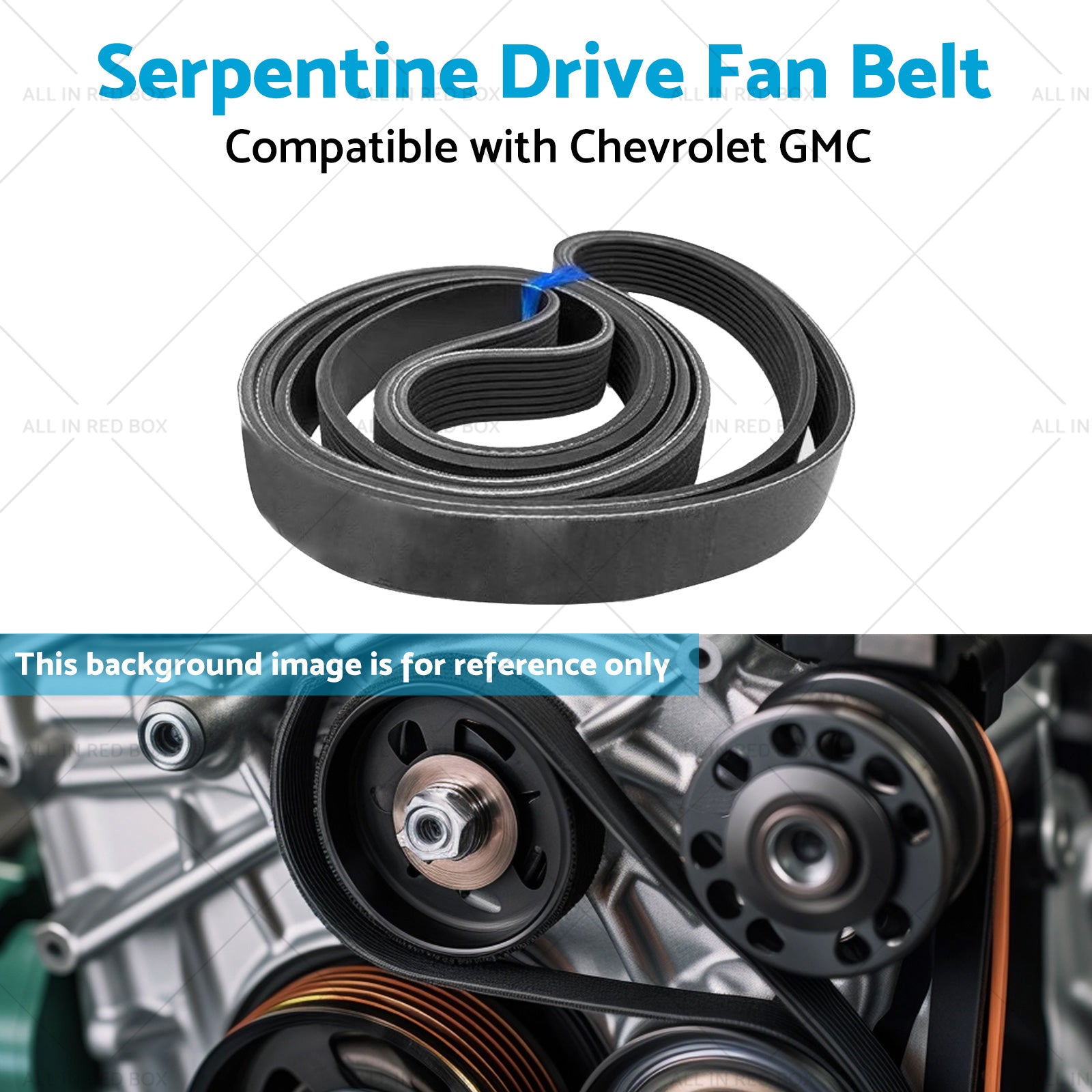 12626076 Serpentine Drive Fan Belt Suitable for 5. 3L 6. 2L 14-20 Chevrolet GMC-4