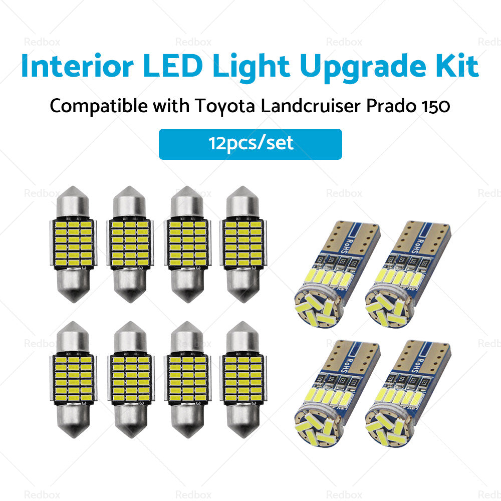 12Pcs Interior LED Light Upgrade Kit Suitable For Toyota Landcruiser Prado 150-1