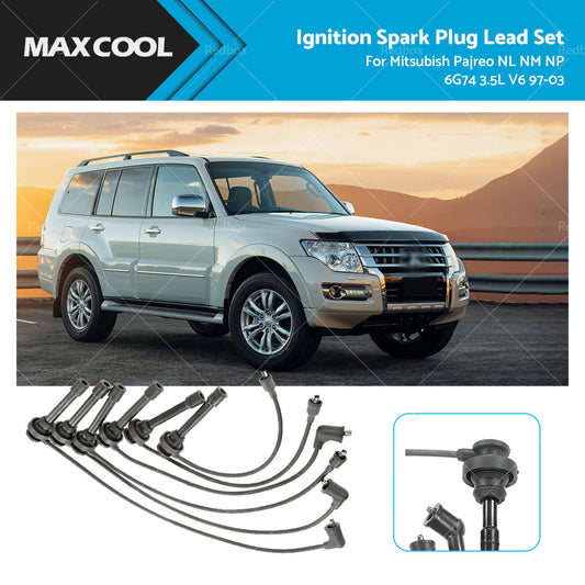 IGNITION SPARK PLUG LEAD SET FOR MITSUBISHI PAJERO NL NM NP 6G74 3. 5L V6 97-03-0