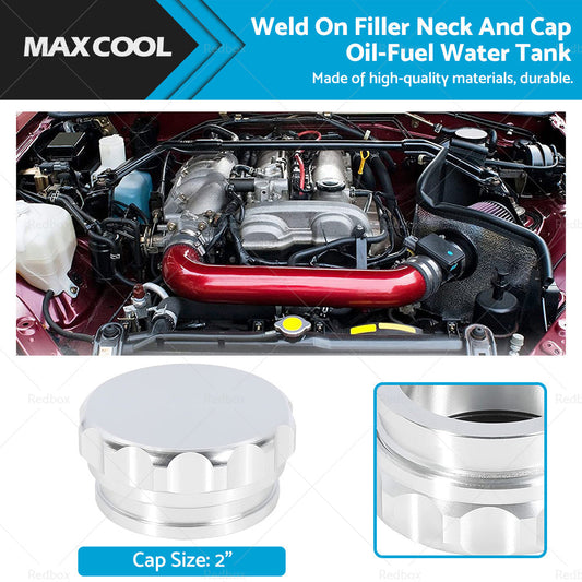 2" Aluminum Filler Neck & Cap for Oil-Fuel-Water Tank Universal
