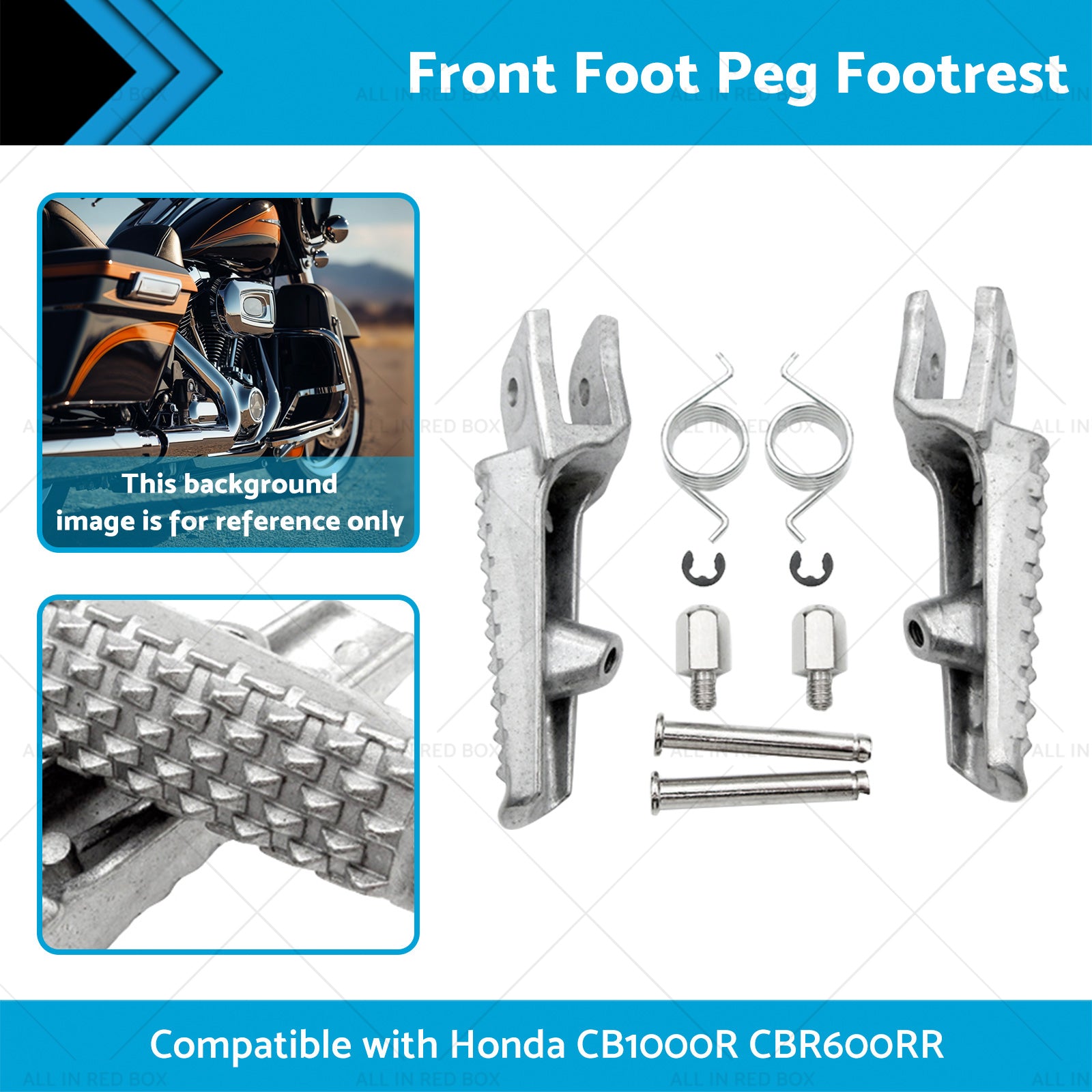Front Foot Peg Footrest Silver Suitable For Honda CB1000R CBR600RR CBR1000RR-1