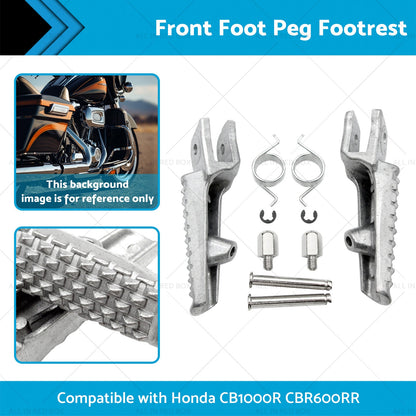Front Foot Peg Footrest Silver Suitable For Honda CB1000R CBR600RR CBR1000RR-1