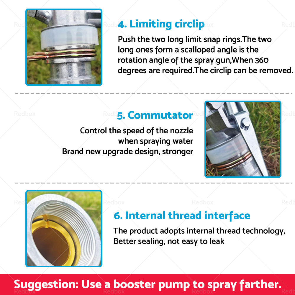 1'' Irrigation Spray Tool Sprinkler Large 360隆茫 Adjustable Impact Area Water-4