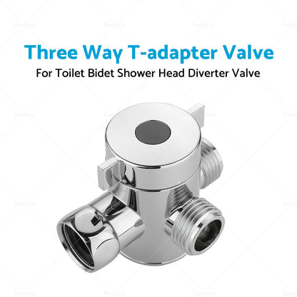 1 2 in Three Way T-adapter Valve For Toilet Bidet Shower Head Diverter Valve-2