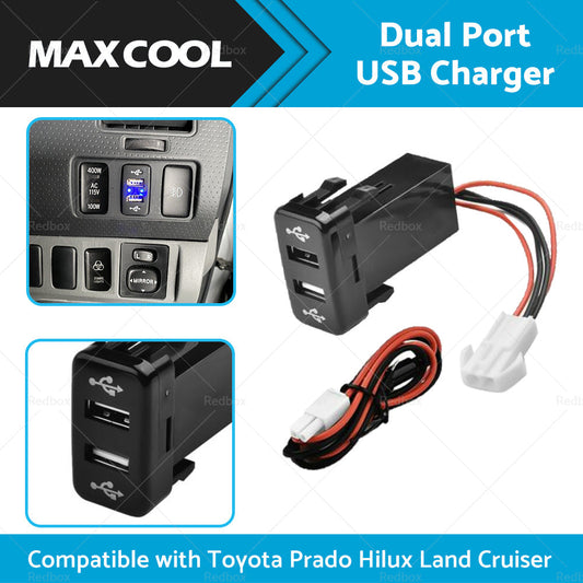 Dual USB Socket Audio Charger Suitable For Toyota Hilux Prado Land Cruiser-0