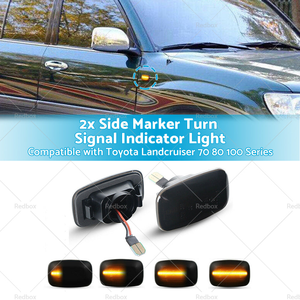 2 x LED Side Marker Turn Signal Indicator Light Suitable for Toyota Landcruiser-1