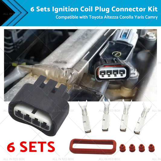 90980-11885 6 SETS Ignition Coil Plug Connector Kit Suitable For Toyota Yari-0