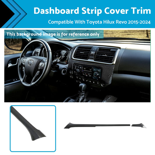 ABS Carbon Dashboard Strip Cover Trim Suitable For  Toyota Hilux Revo 2015-2024-0