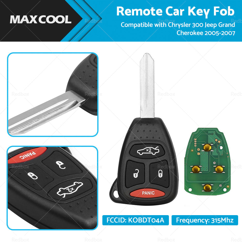 Remote Car Key Fob KOBDT04A Suitable For Chrysler 300 Jeep Grand Cherokee 05-07-0