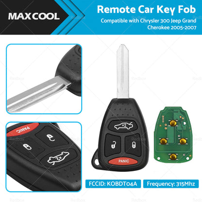 Remote Car Key Fob KOBDT04A Suitable For Chrysler 300 Jeep Grand Cherokee 05-07-0