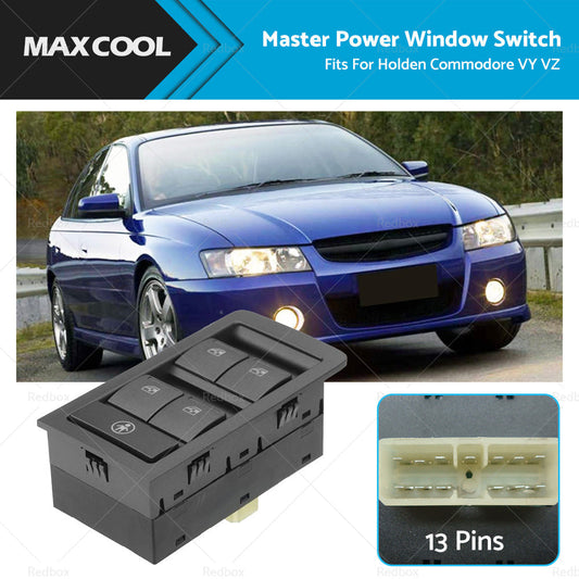 13-Pin Grey Master Power Window Switch for Holden Commodore VY VZ (2002-2007)