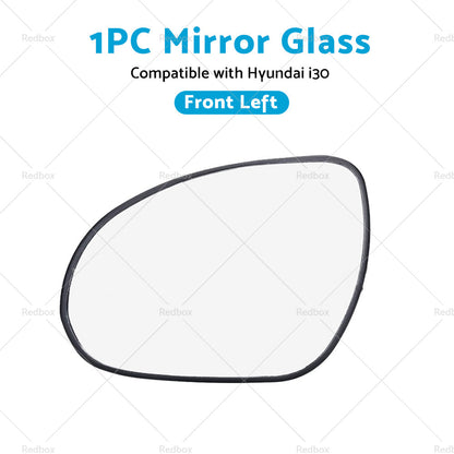Left Side Mirror Glass with Back Plate Suitable for Hyundai i30 2007-2012