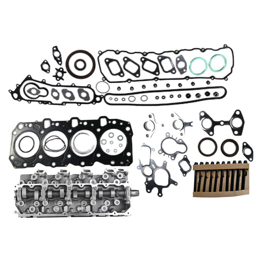 Cylinder Head & Bolts Set & Gasket Kit Suitable for Toyota Prado 3.0 4cyl 1KZ-TE-0