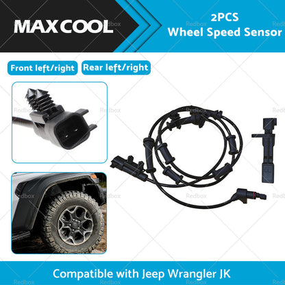2PCS Front Rear LH RH ABS Wheel Speed Sensor Suitable for Jeep Wrangler JK 07-17-1