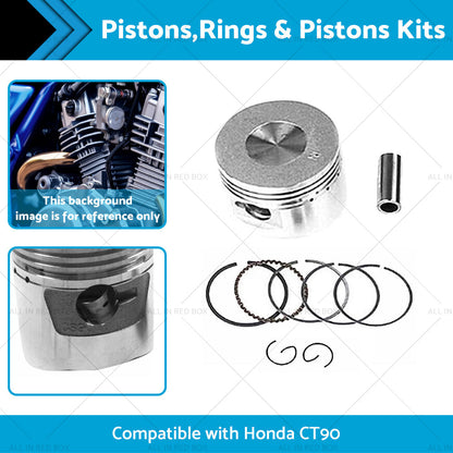 Suitable for Honda CT90 66-79 STD Piston Kit 47mm Rings Pin Clips-1