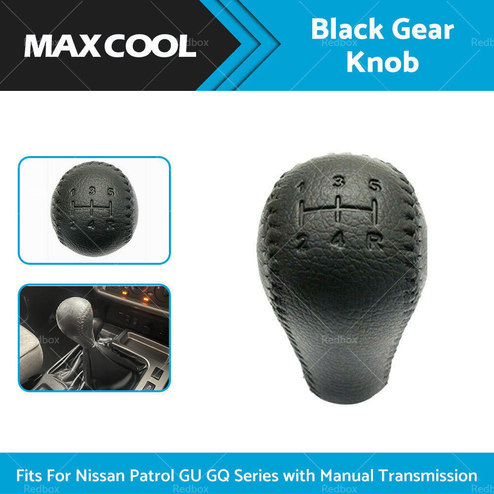 Leather Black Gear Knob Fit For Nissan Patrol GU GQ with Manual Transmission-1