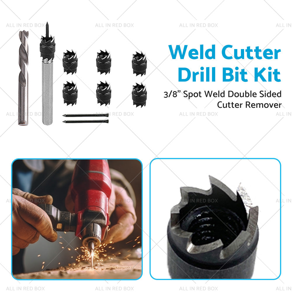 1 Set 3 8inch Spot Weld Double Sided Cutter Remover HSS Drill Bit Welder Cut Tool-3