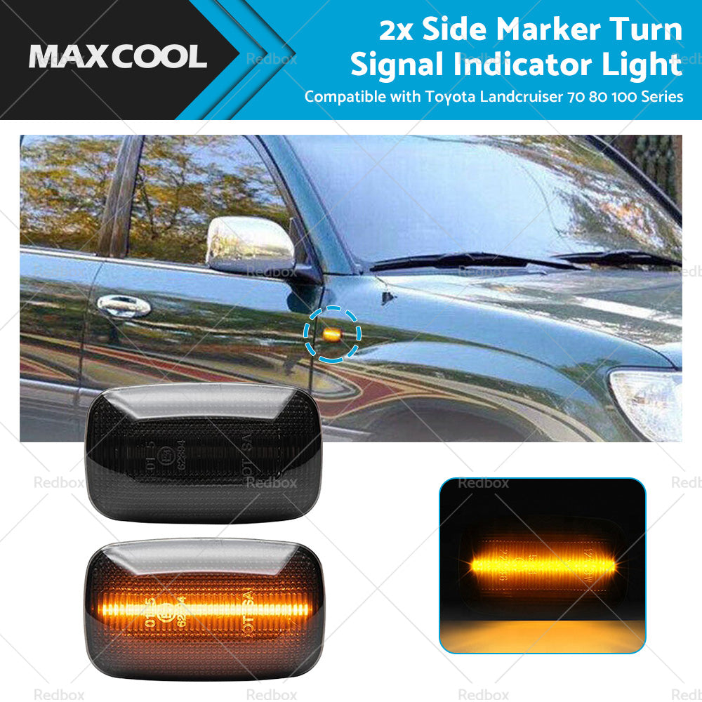 2 x LED Side Marker Turn Signal Indicator Light Suitable for Toyota Landcruiser-0