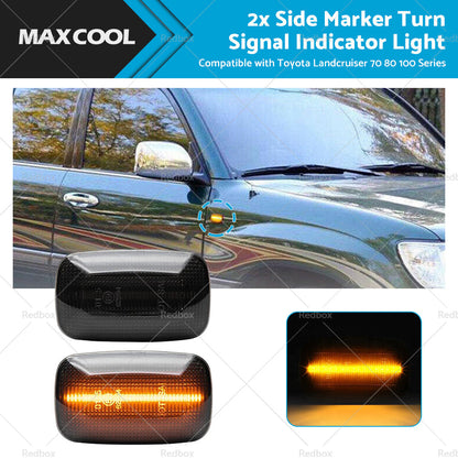 2 x LED Side Marker Turn Signal Indicator Light Suitable for Toyota Landcruiser-0