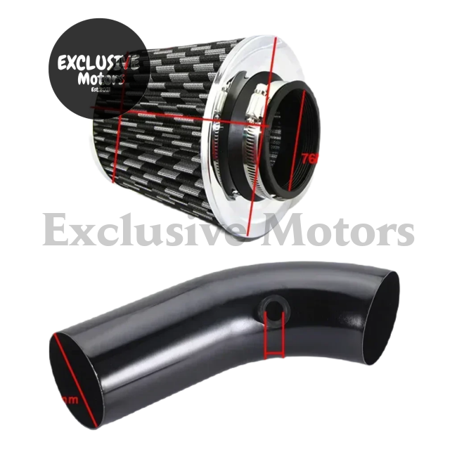 76Mm High Flow Air Filter Intake Kit - Universal