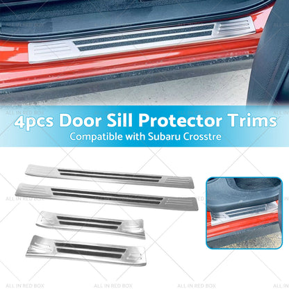 4x Suitable For Subaru Crosstrek 2023 Steel Door Sill Protector Trim Scuff Plate-2