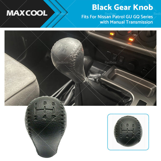 Leather Black Gear Knob Fit For Nissan Patrol GU GQ with Manual Transmission-0