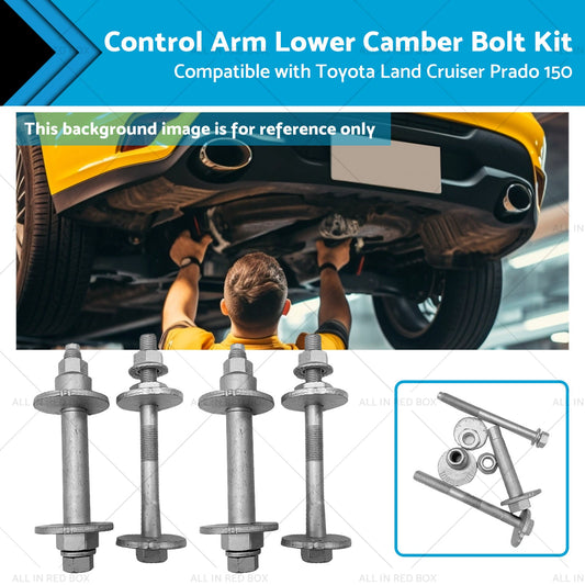 4x Control Arm Lower Camber Bolt Kit Suitable for Toyota Land Cruiser Prado 150-0