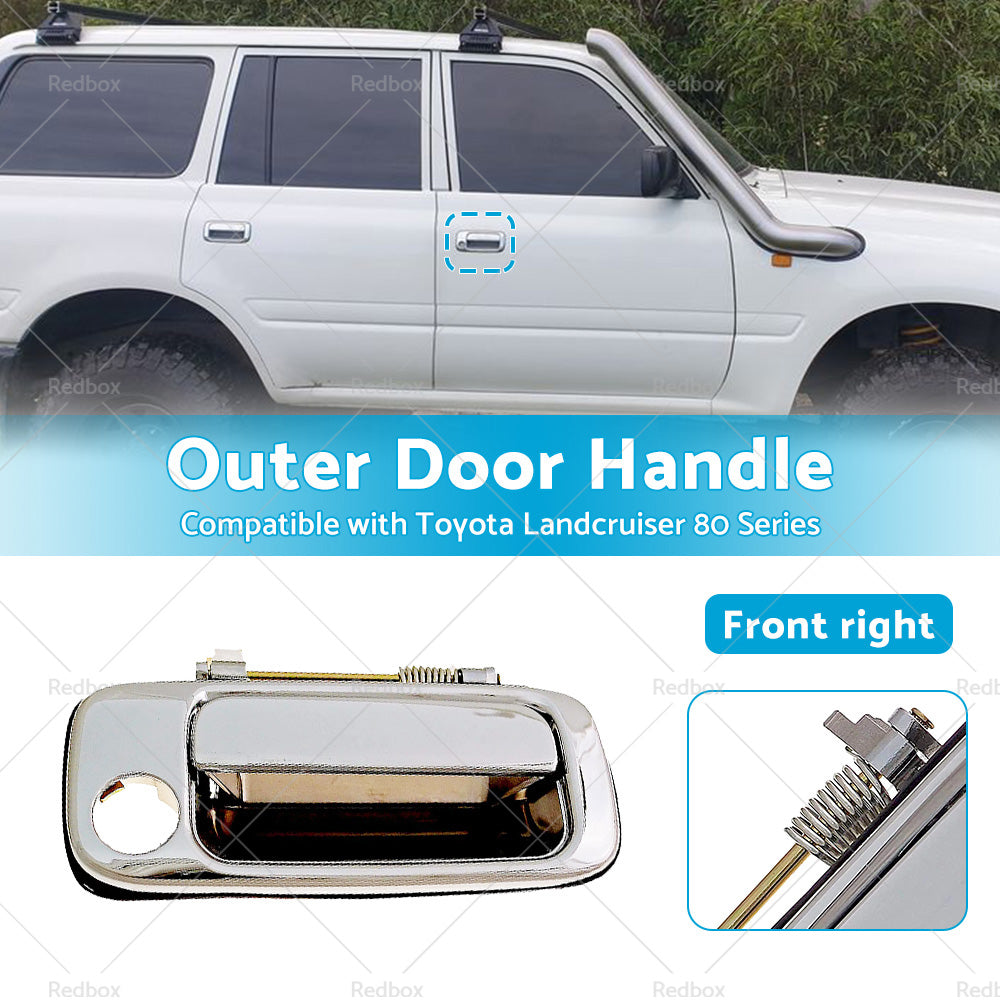 Chrome Front Right Outer Door Handle ?Suitable for Toyota Landcruiser 80 Series-0