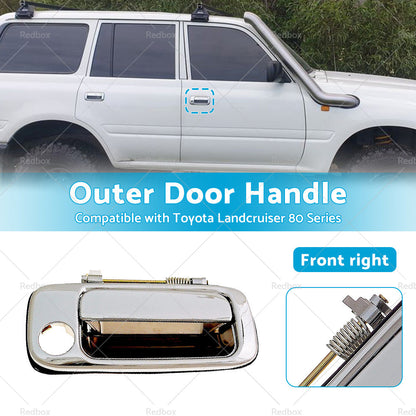 Chrome Front Right Outer Door Handle ?Suitable for Toyota Landcruiser 80 Series-0
