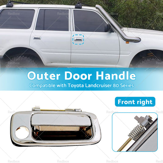 Chrome Front Right Outer Door Handle ?Suitable for Toyota Landcruiser 80 Series-0