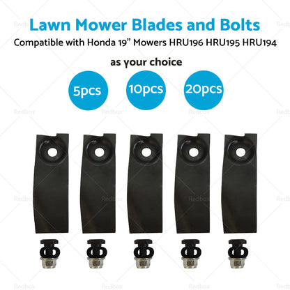 5/10/20x Lawn Mower Blades and Bolts For Honda19  Mowers HRU196 HRU195 HRU194-1