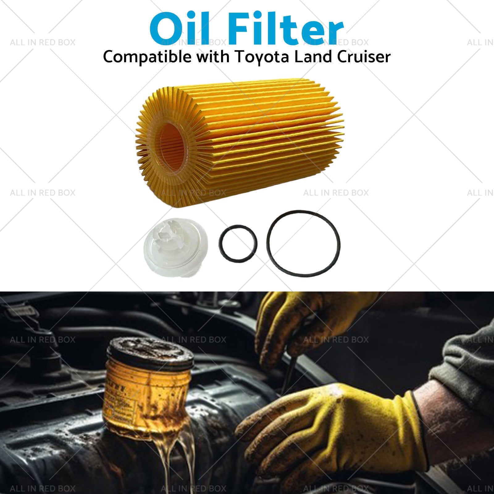 Oil Filter Suitable for Toyota Land Cruiser 200 Series 4. 5 Diesel V8 R2651P-4