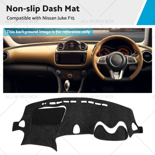 Black Non-Slip Dash Mat Suitable For Nissan JUKE F15 2011-2019 Dashboard Cover-0