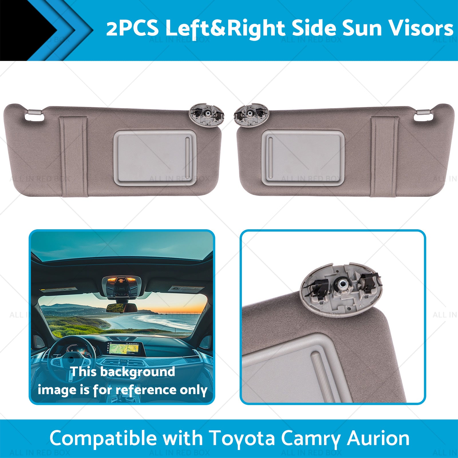 7432006780B0 Left and Right Side Sun Visors Suitable for Toyota Camry Aurion 07-11-1