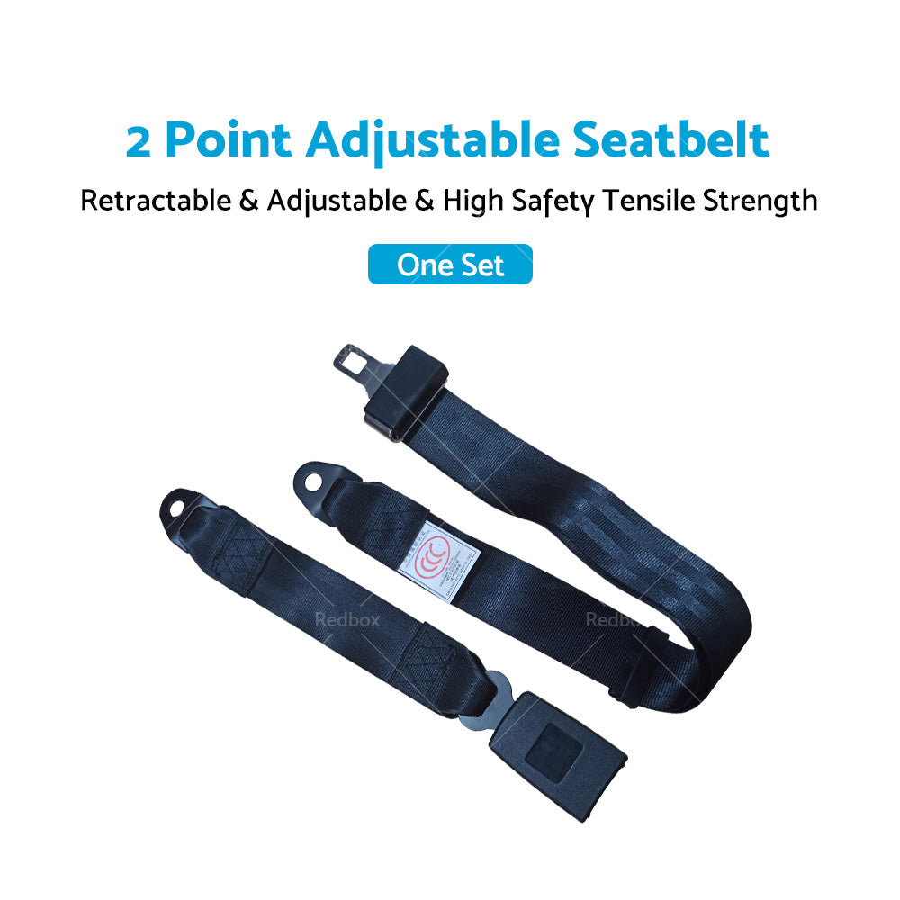 1 Set Car Truck 2 Point Retractable Adjustable Seat Lap Sash Belt Strap Seatbelt-2