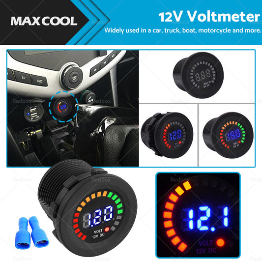 12V LED Battery Volt Meter for Car Boat Marine