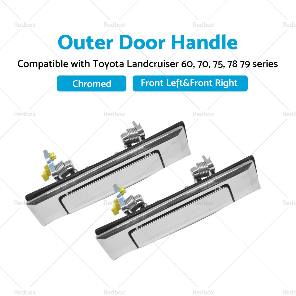 PAIR Chrome Door Handles Suitable for Toyota Landcruiser 60 70 75 78 79 80-07-3