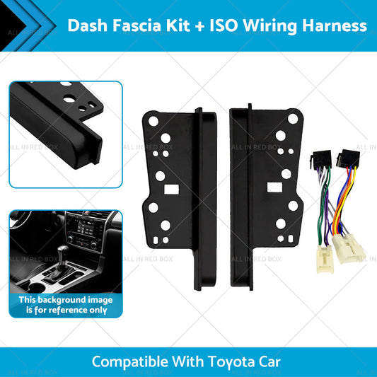 Stereo Double Din Dash Facia Fascia Kit  ISO Wiring Harness Suitable For Toyota-0