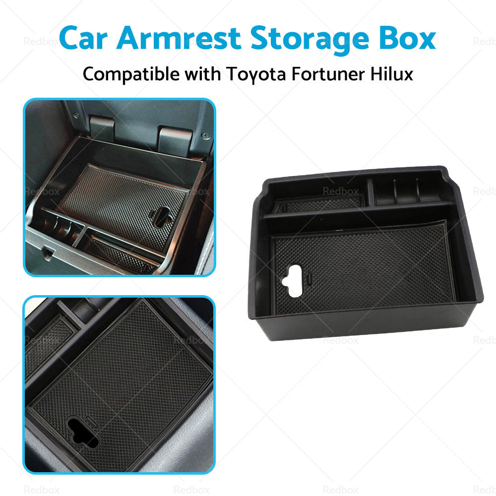 Car Armrest Storage Center Console Tray Box Suitable For Toyota Fortuner Hilux-2
