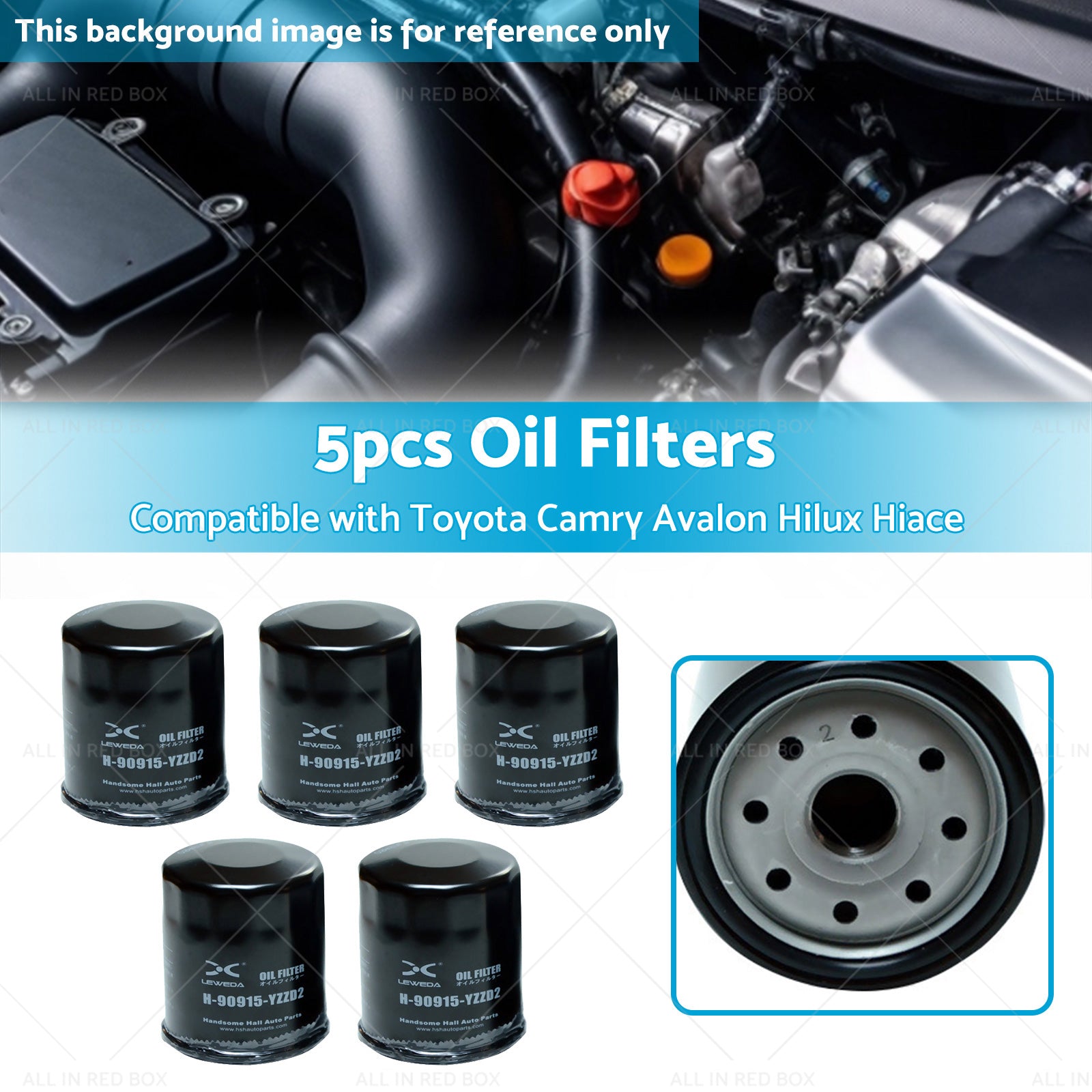 5x Oil Filter Suitable for Toyota Camry Avalon Hilux Hiace 90915-YZZD2 1KDFTV-2