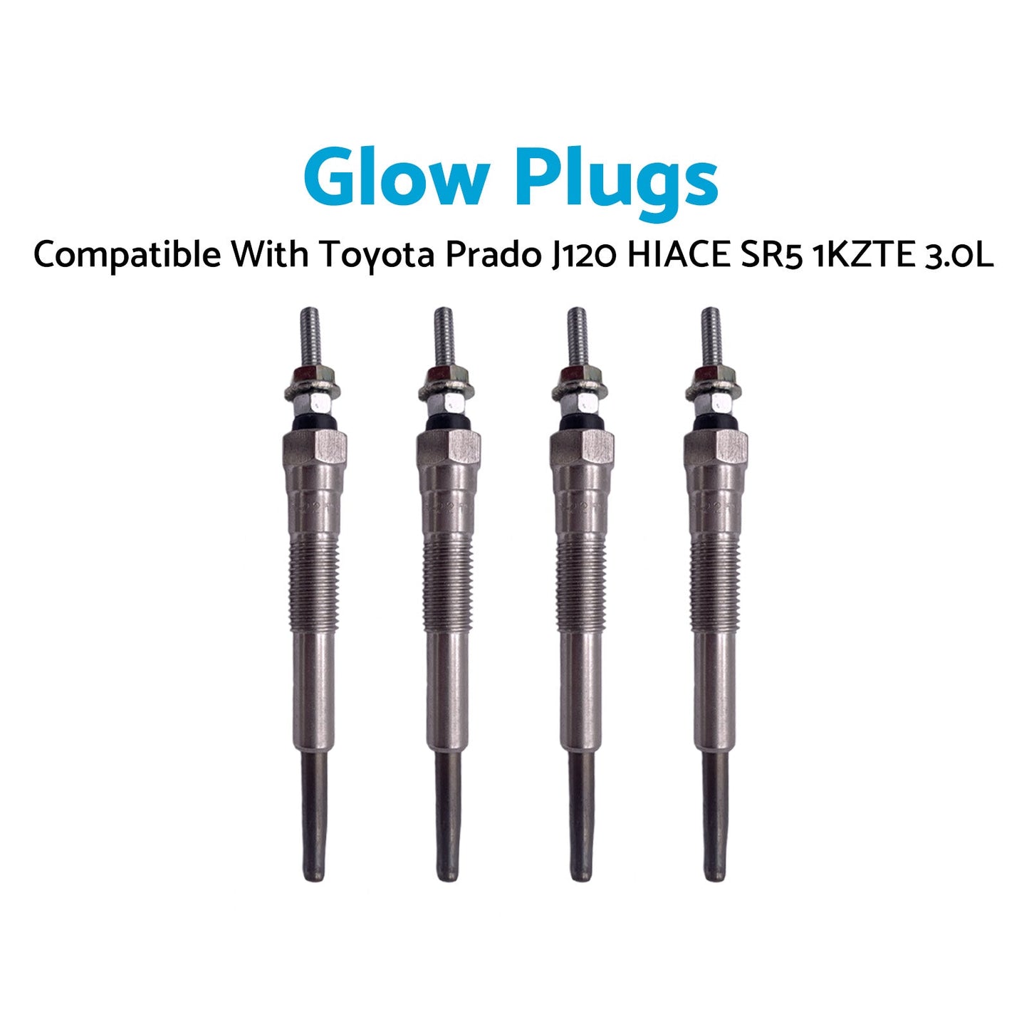 4Pcs Glow Plugs Suitable for Toyota Prado J120 HIACE SR5 1KZTE 3.0L 19850-67020-0