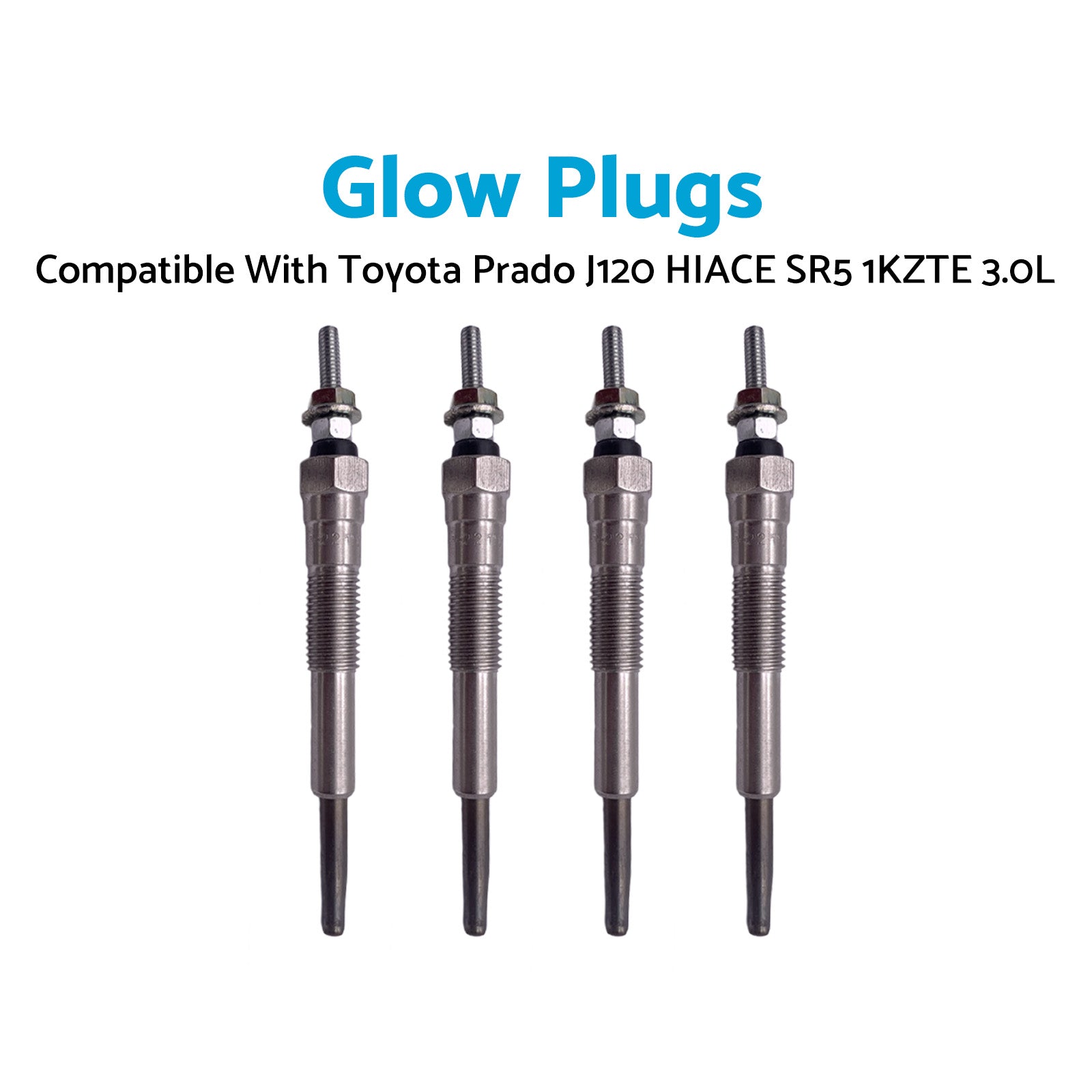 4Pcs Glow Plugs Suitable for Toyota Prado J120 HIACE SR5 1KZTE 3.0L 19850-67020-0
