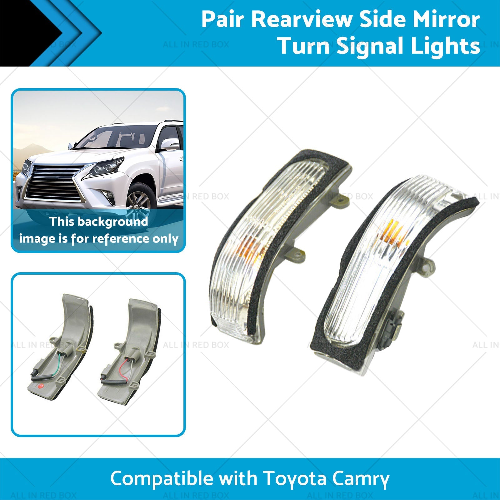 2x Rearview Side Mirror Turn Signal Lights Suitablefor 06-11 Toyota Camry Aurion-1