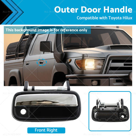 Chrome Front Right Outer Door Handle Suitable For Toyota Hilux 1988-1997-0
